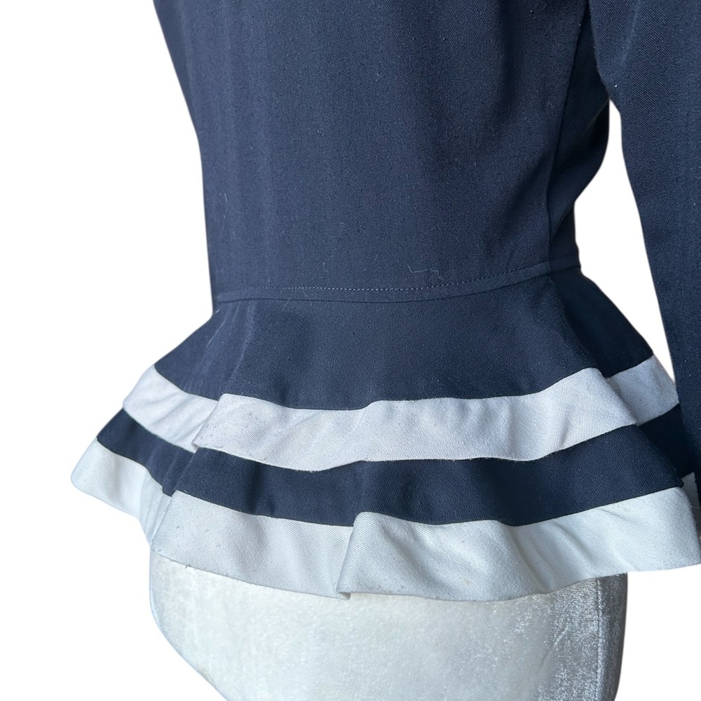 Sophisticate Navy Peplum Blazer Size XS | Structured Tailored Jacket - Picture 7 of 12